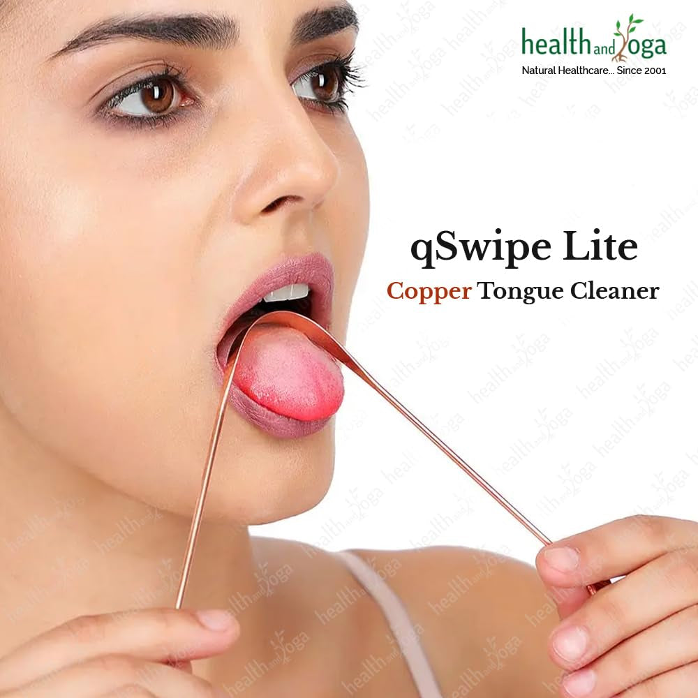 Elevate Your Oral Care Routine with Healthandyoga Qswipe Lite Copper Tongue Cleaners - Pack of 12 for Fresh Breath and Enhanced Taste - Perfect for Home, Office, and Travel!