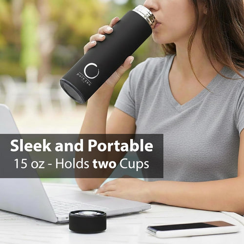 Elevate Your Beverage Experience with the Pure Zen 15oz Stainless Steel Tea Thermos - Stylish, Leakproof Travel Mug for Hot & Cold Drinks