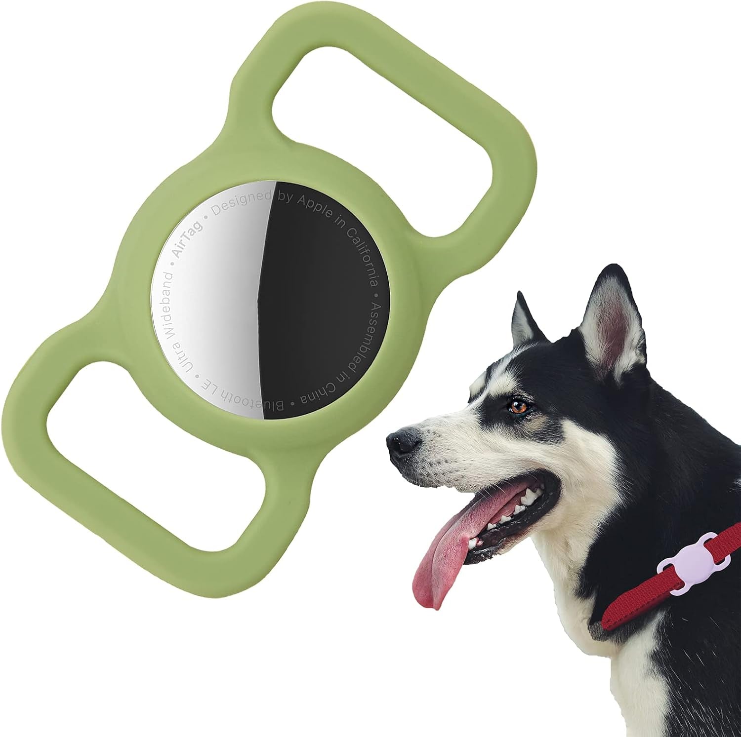 Stylish Emerald Green Silicone Protective Case for Airtag GPS Tracker - Lightweight, Anti-Scratch Accessory for Pets