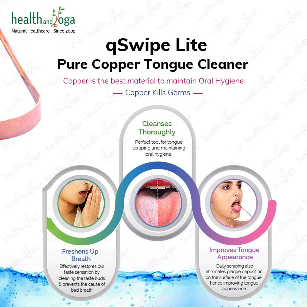 Elevate Your Oral Care Routine with Healthandyoga Qswipe Lite Copper Tongue Cleaners - Pack of 12 for Fresh Breath and Enhanced Taste - Perfect for Home, Office, and Travel!