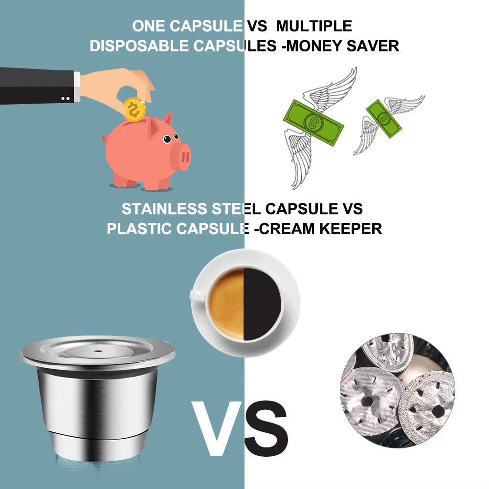 Elevate Your Coffee Experience with Reusable Stainless Steel Nespresso Capsules - Eco-Friendly and Cost-Effective!