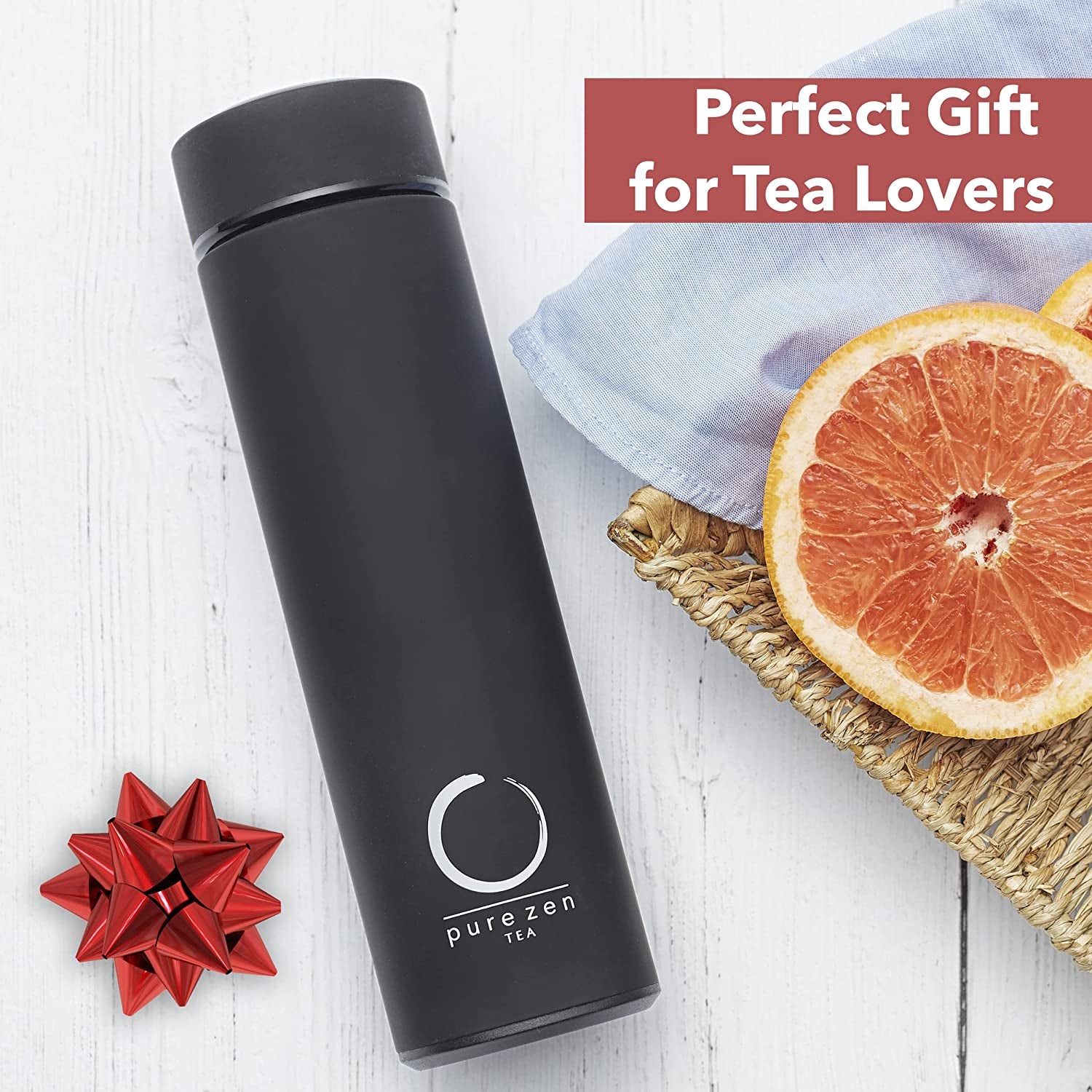 Elevate Your Beverage Experience with the Pure Zen 15oz Stainless Steel Tea Thermos - Stylish, Leakproof Travel Mug for Hot & Cold Drinks
