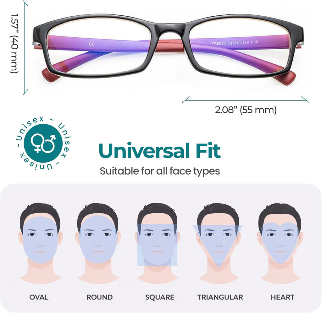 Elevate Your Comfort and Clarity with Stylish Blue Light Blocking Glasses for Men and Women - Perfect for Reading and Computer Use, Available in 0 to +3.0 Diopters