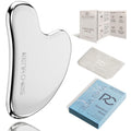 Stainless Steel Gua Sha Facial Tool - Sculpt Your Jawline & Reduce Puffiness - Perfect Skin-Care Gift (Silver)