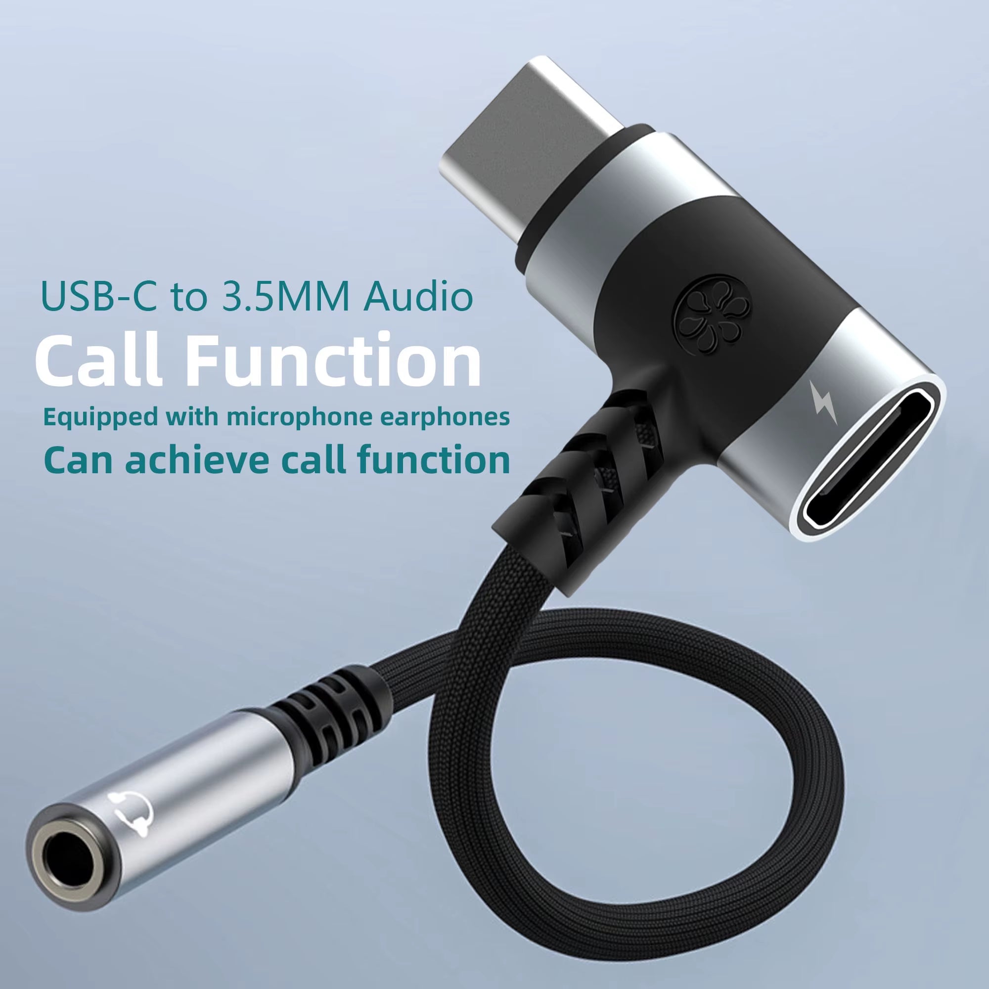 USB C to 3.5Mm Earphones and Charger Adapter 2-In-1 C-Type to Aux Microphone Jack, with PD 100W Fast Charging Encryption Dongle.